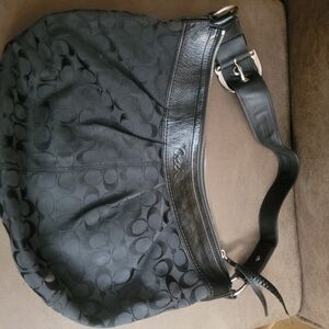 Coach Black Embossed Hobo Bag